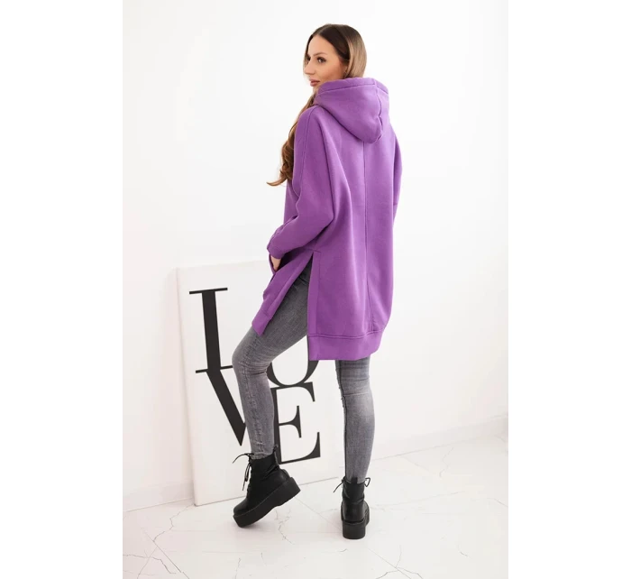 Bunda s rozparky na bokoch fialová Bunda s rozparky na bokoch fialová