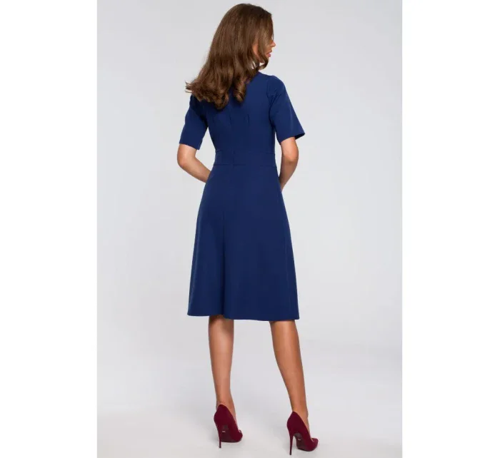 S240 Zavinovacie šaty - tmavo modré