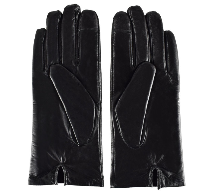 Dámské kožené antibakteriální rukavice model 16627253 Black - Semiline