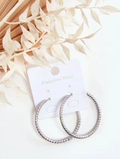 Módní stříbrné kruhové náušnice