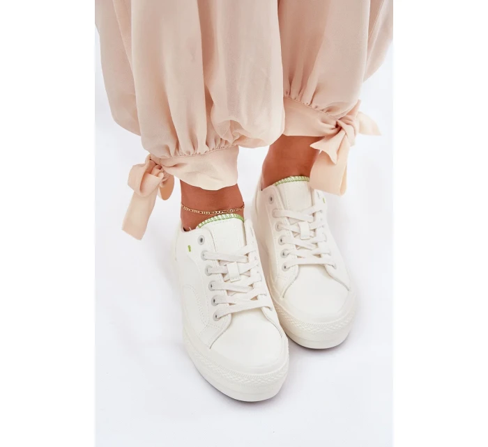 Dámské tenisky na platformě z ECO kůže Big Star – bílé Dámské tenisky na platformě z ECO kůže Big Star – bílé