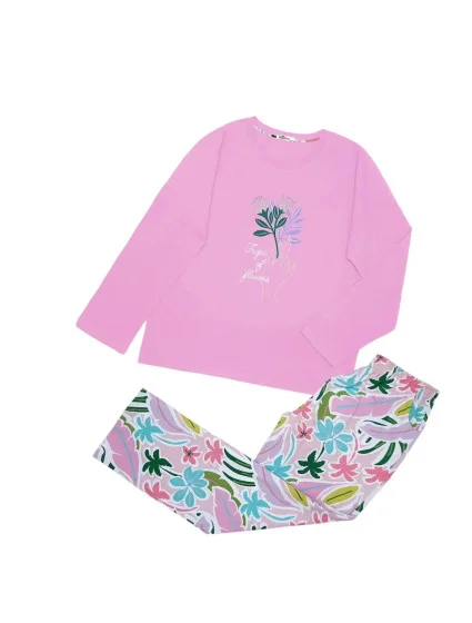 Dámske pyžamo 165/049 ružové s potlačou - Karol Dámske pyžamo 165/049 ružové s potlačou - Karol