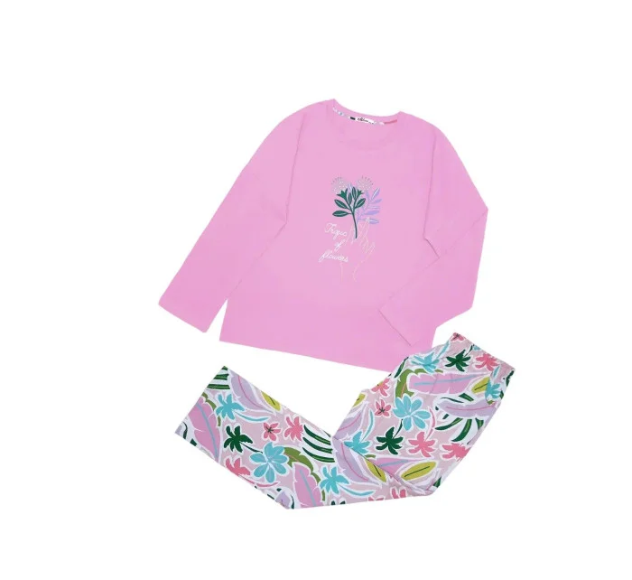 Dámske pyžamo 165/049 ružové s potlačou - Karol Dámske pyžamo 165/049 ružové s potlačou - Karol