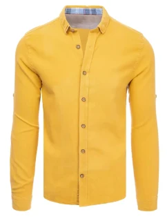 Pánská hořčicová košile Dstreet model 21967735 - FashionStreet