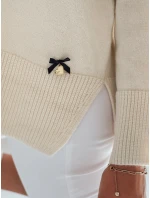 Dámský svetr s výstřihem do V ecru Dstreet model 21991002 - FashionStreet