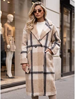 Płaszcz damski dwurzędowy z w beżowy model 22554640 - FashionStreet Płaszcz damski dwurzędowy z w beżowy model 22554640 - FashionStreet