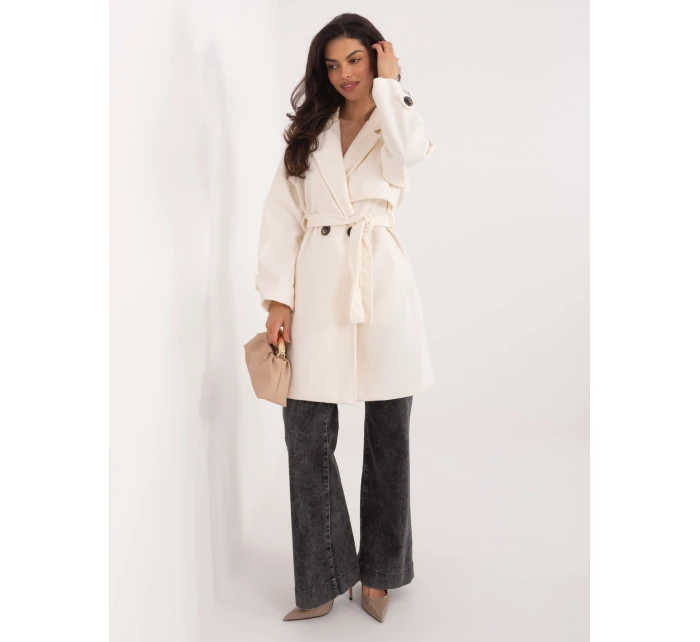 Płaszcz IT PL model 21807977 ecru - FPrice Płaszcz IT PL model 21807977 ecru - FPrice