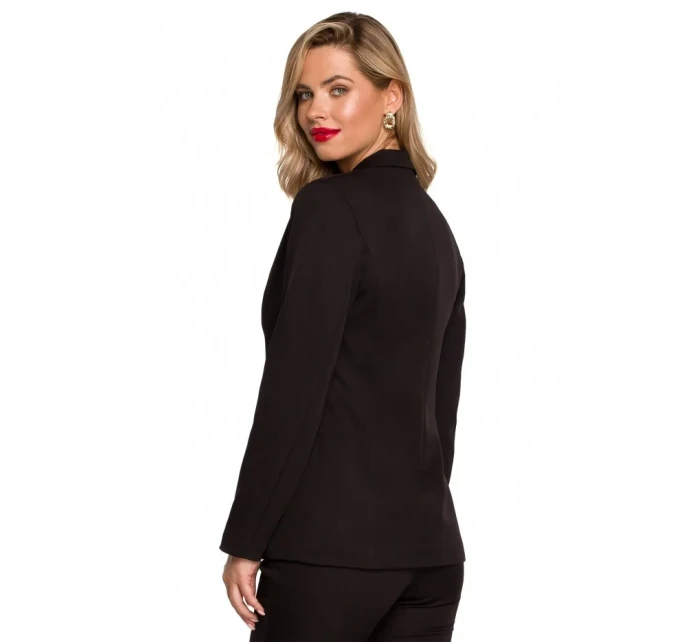 model 18004499 Sako s dvojitými kapsami s klopou černé - Makover