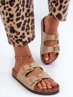 Dámske papuče Fronila so zlatými prackami