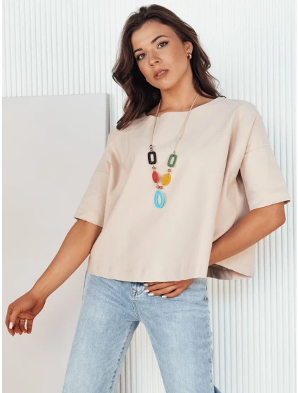 Dámská oversize halenka béžová Dstreet model 21976232 - FashionStreet Dámská oversize halenka béžová Dstreet model 21976232 - FashionStreet