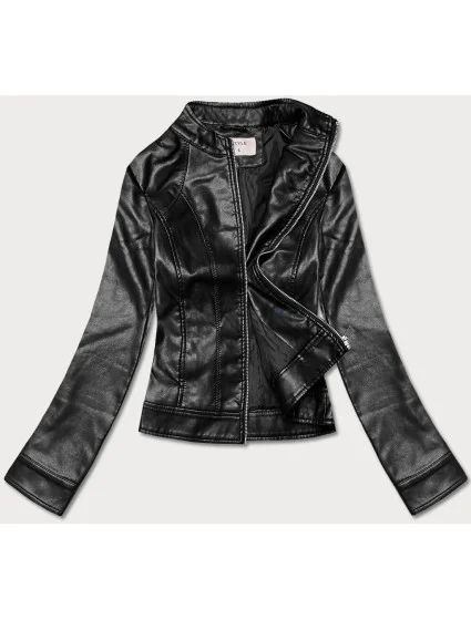 Čierna bunda ramoneska so stojačikom (11Z8051) Čierna bunda ramoneska so stojačikom (11Z8051)