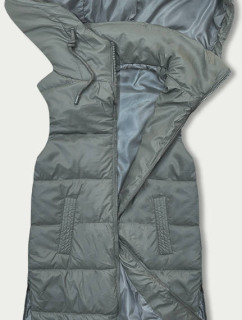 Dámská vesta v khaki barvě s kapucí model 18838494 - S'WEST
