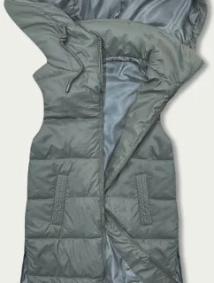 Dámská vesta v khaki barvě s kapucí model 18838494 - S'WEST