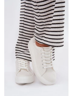 Materiałowe Trampki Damskie Na Platformie Big Star RR274463 Białe