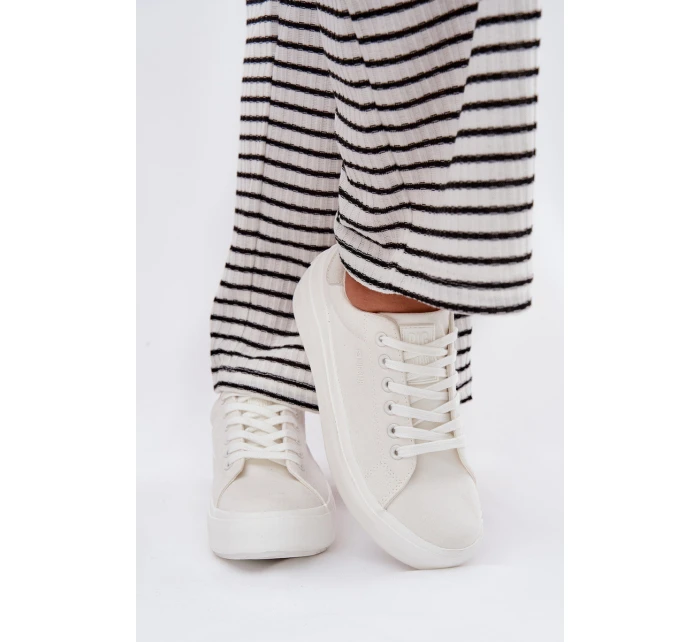 Materiałowe Trampki Damskie Na Platformie Big Star RR274463 Białe