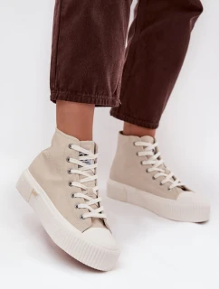 Trampki Damskie Na Platformie LEE 50253002.35E ISLA WOMEN MID Beżowe