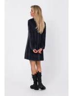 model 18863678 Šaty s výstřihem do V grafitové - Moe