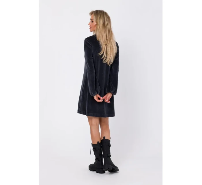 model 18863678 Šaty s výstřihem do V grafitové - Moe