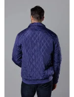 Tmavě modrá pánská prošívaná bunda s límcem model 18344909 - J.STYLE Tmavě modrá pánská prošívaná bunda s límcem model 18344909 - J.STYLE