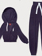 Pruhovaná tepláková súprava vo fialovej farbe (AMG-335A)