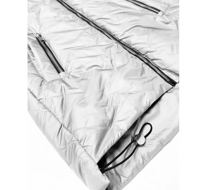 Dámska ľahká prešívaná bunda s kapucňou Goodlookin light beige (B8588-9)