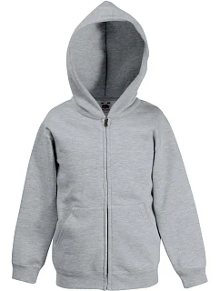 Fruit of the Loom Classic Kids Sweat Jacket Detská mikina s kapucňou 16.2045 heather grey