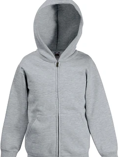 Fruit of the Loom Classic Kids Sweat Jacket Dětská mikina s kapucí 16.2045 heather grey