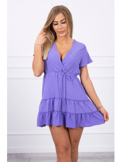 Šaty s obálkovým výstrihom fialové