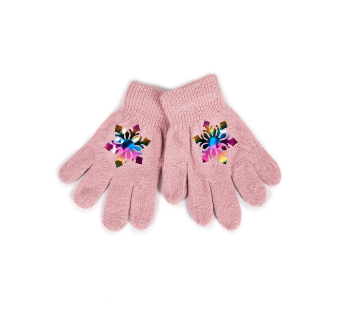 Dívčí pětiprsté rukavice s  Pink model 17956869 - Yoclub