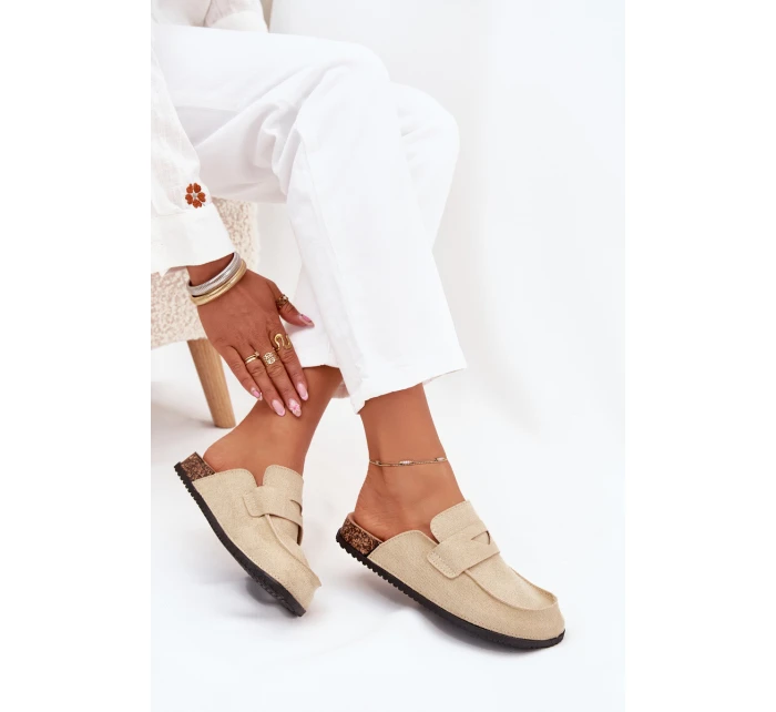 Dámske papuče na korkovej platforme - béžové Nivalia Dámske papuče na korkovej platforme - béžové Nivalia