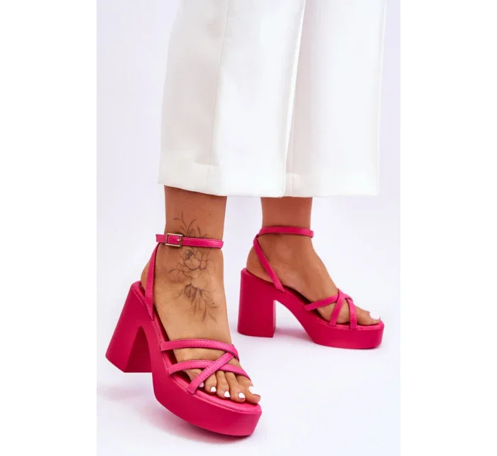 Sandále na podpätku model 180544 Step in style Sandále na podpätku model 180544 Step in style