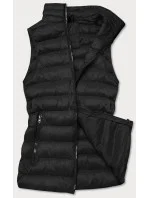 Krátká černá dámská prošívaná vesta model 16279865 - J.STYLE