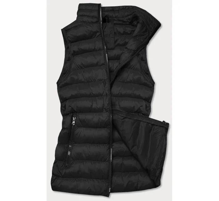 Krátká černá dámská prošívaná vesta model 16279865 - J.STYLE