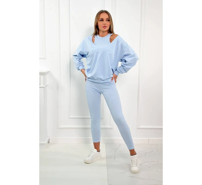 model 18752910 set mikina + top + legíny modrá - K-Fashion model 18752910 set mikina + top + legíny modrá - K-Fashion
