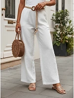Dámske nohavice so širokými nohavicami, biele, FashionStreet UY3070 Dámske nohavice so širokými nohavicami, biele, FashionStreet UY3070