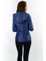 Tmavě modrá krátká dámská prošívaná bunda s kapucí model 14764904 - S'WEST