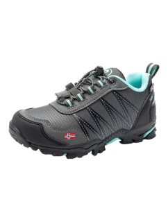 Trollkids Kids Trolltunga Hiker Low anthracite/mint nepremokavé turistické topánky pre chlapcov/dievčatá (155-609)