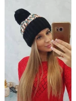 Dámska čiapka Ellen s brmbolcom K325 čierna Dámska čiapka Ellen s brmbolcom K325 čierna