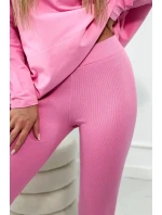 Bavlnená mikina s kapucňou + legíny ružový