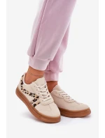 Damskie Sneakersy Na Platformie Panterka Beżowe Totter Damskie Sneakersy Na Platformie Panterka Beżowe Totter
