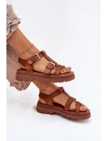Dámské Sandály Eko Kůže S Přezkami Camel model 21699613 - Boto