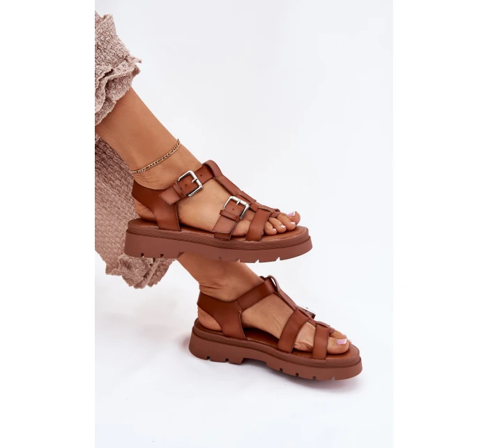 Dámské Sandály Eko Kůže S Přezkami Camel model 21699613 - Boto