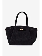 Shopper kabelka z imitace semiše Černá Nellia