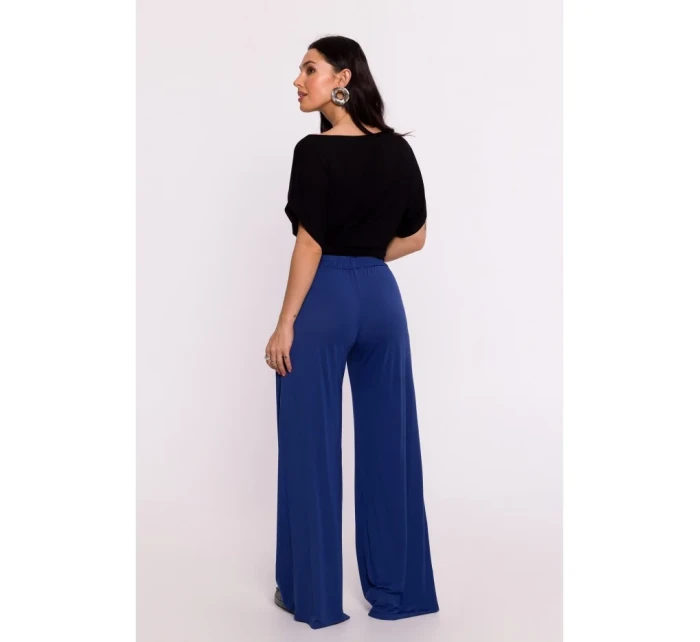 B289 Viskózové nohavice s elastickým pásom - modré B289 Viskózové nohavice s elastickým pásom - modré