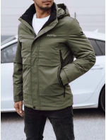 Pánská zimní bunda s kapucí zelená Dstreet model 21980789 - FashionStreet
