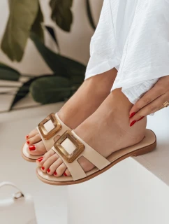 Dámske žabky GLAMSTEP beige FashionStreet ZY0929