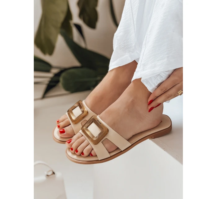Dámske žabky GLAMSTEP beige FashionStreet ZY0929