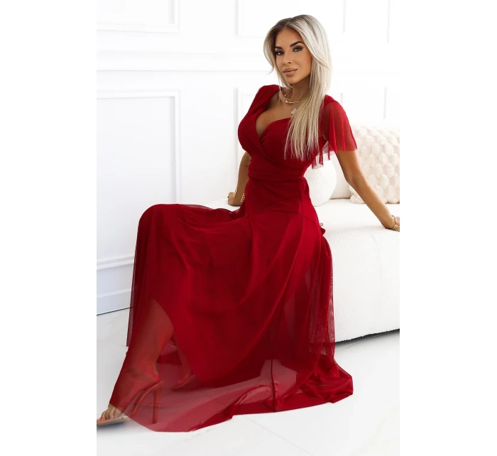 sukienka z dekoltem i krótkim model 20588350 - numoco basic sukienka z dekoltem i krótkim model 20588350 - numoco basic