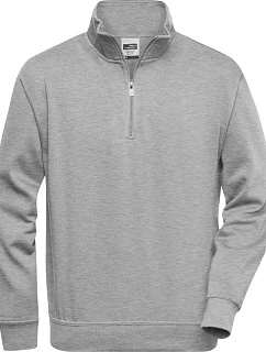 Daiber JN 831 Pracovná mikina s 1/4 zipsom 02.0831 šedá melírovaná