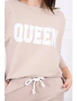 Súprava s potlačou Queen béžová